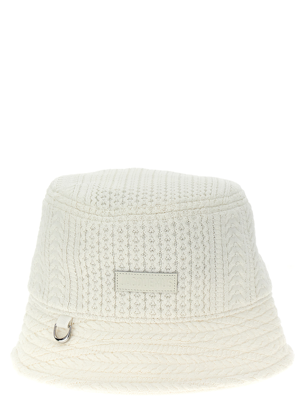 White viscose bucket hat-null