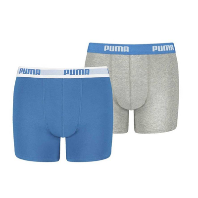 Boys basic boxer 2p, Blue / Grey, medium