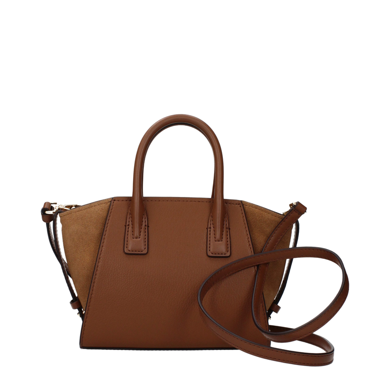 Brown leather handbag-null