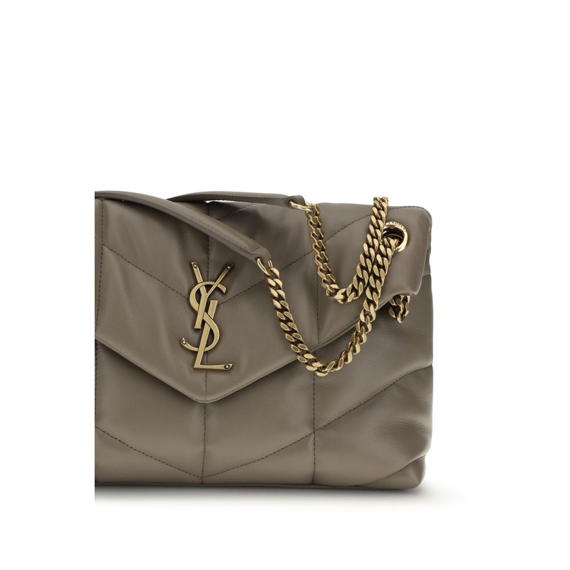Gray lamb leather shoulder bag-null
