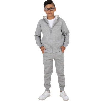 Children tracksuit set with hook and fur on the inside #fz1003, Light Grey, medium