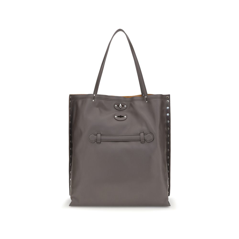 Gray calf leather bos taurus shoulder bag-null