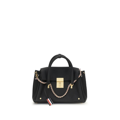 Black calf leather bos taurus handbag, Black, medium