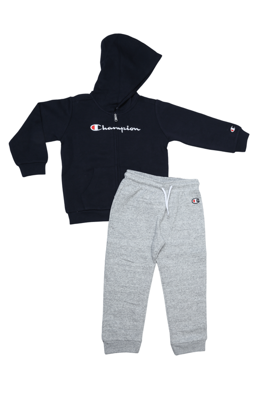 Champion boy toddler hooded full zip suit (306530)-navy-null