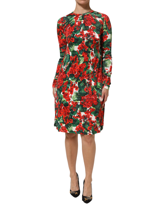Multicolor floral short portofino dress-null