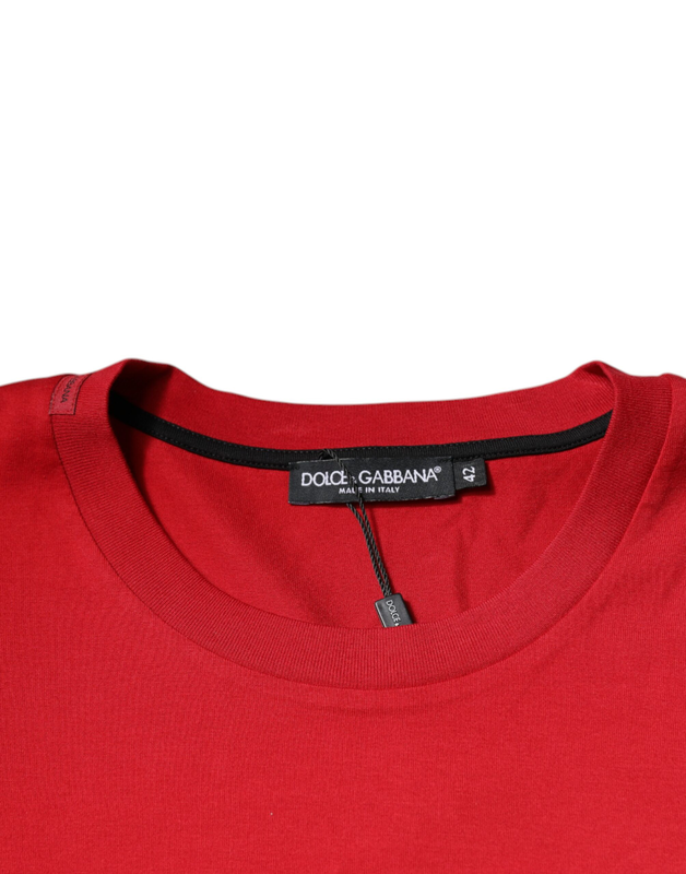 Red logo print cotton crew neck t-shirt-null