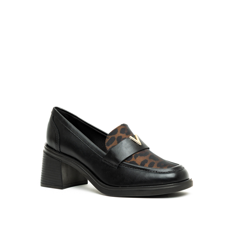 Via marte penny strap loafer medium block heel pumps-null