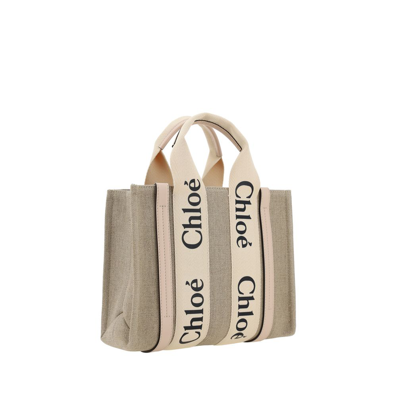 Brown linen handbag-null