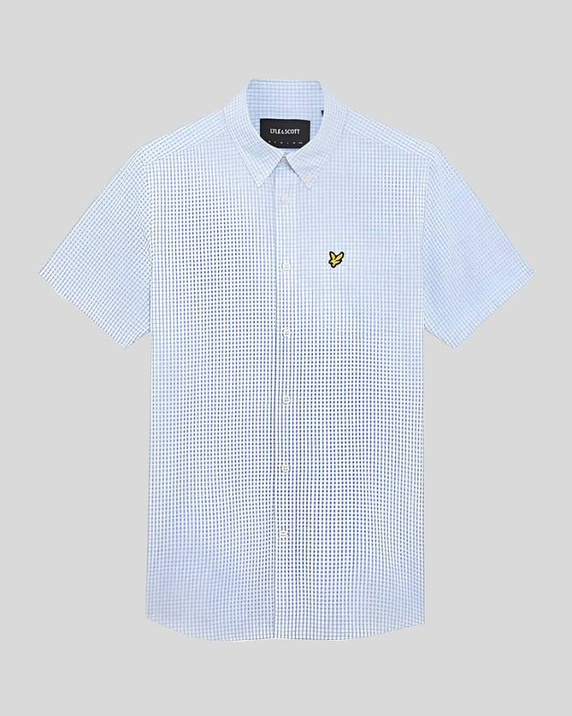 Short sleeve lim fit gingham hirt x563 goalie pink/ white-null