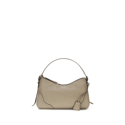 Gray calf leather bos taurus shoulder bag, Grey, medium