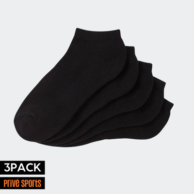 3pack low cut unisex socks, Black, medium
