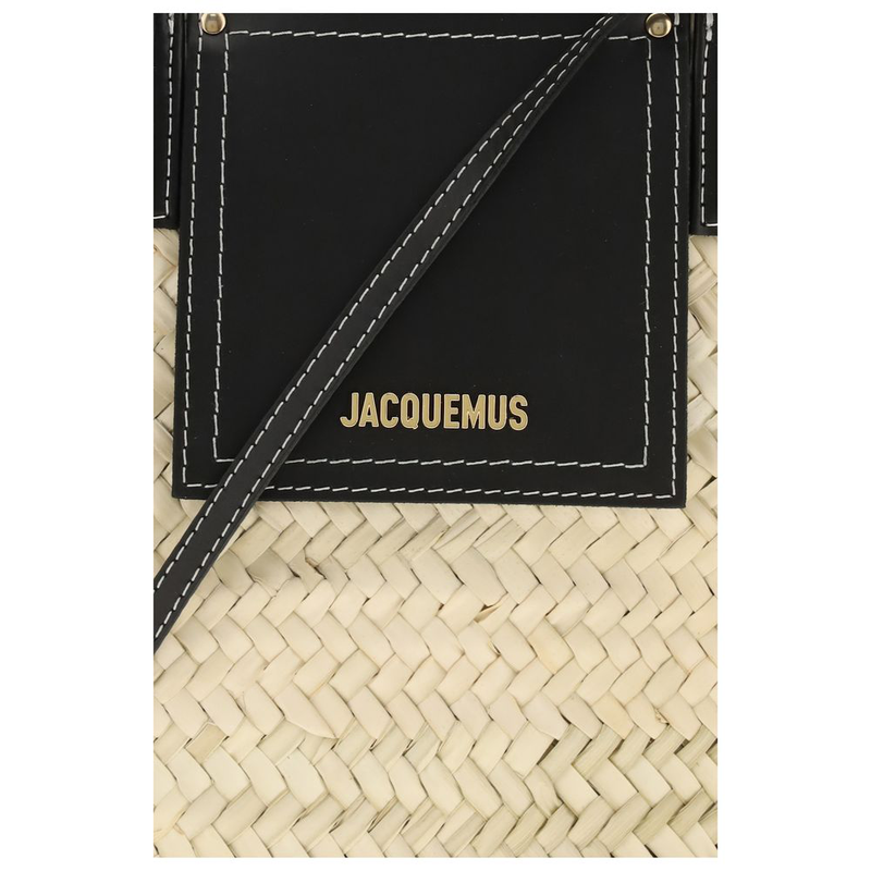 Beige raffia handbag-null