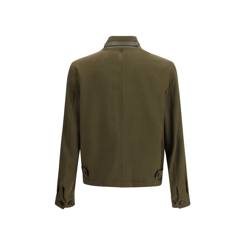 Bicolor fleece wool biker jacket-null
