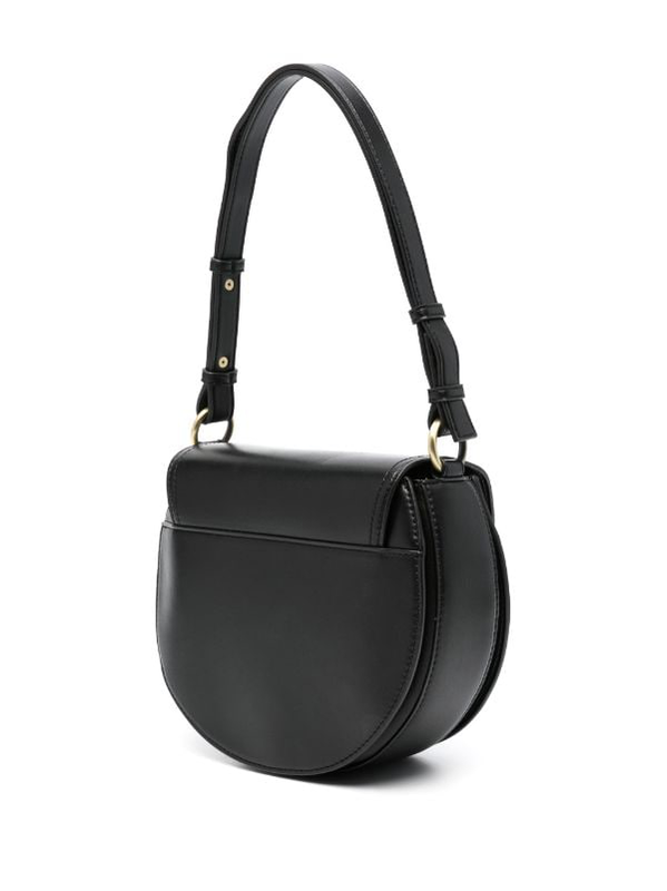 Just cavalli circular round logo shoulder bag - black-null