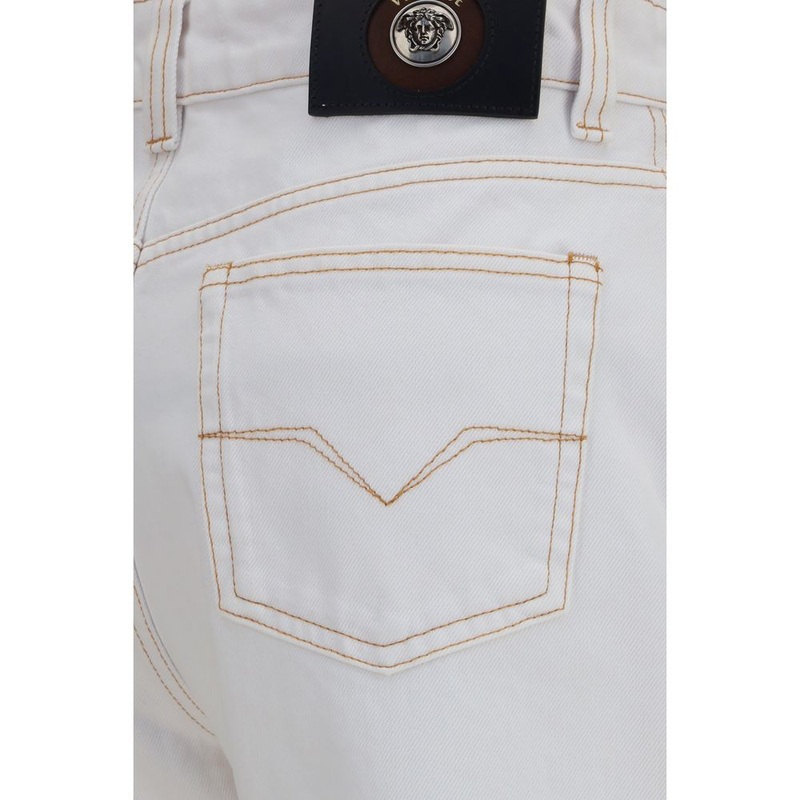 White cotton high-waisted jean-null