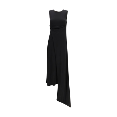 Black viscose casual dress, Black, medium