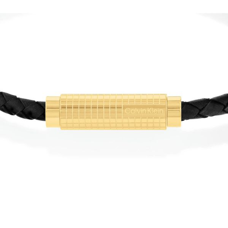 Calvin Klein braided leather black men's bracelet image number null