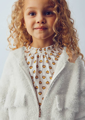 Ζακετα πλεκτη γουνα, Beige, medium