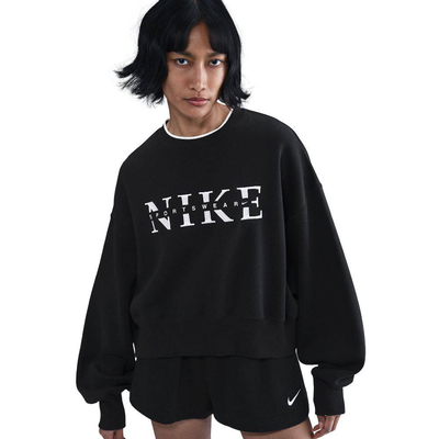 Nike sportswear phoenix womens crew sweat gls, Black, medium