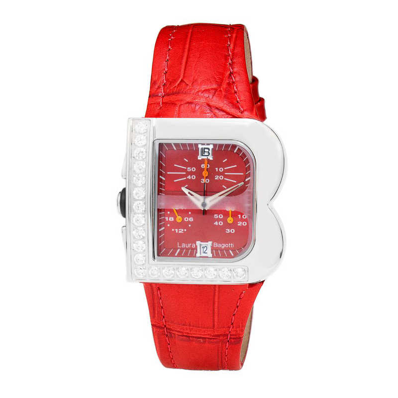 Multicolor leather dress watch-null
