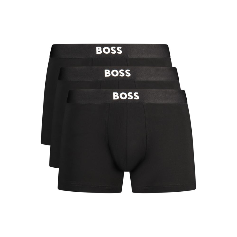 Black cotton men's boxer shorts-null