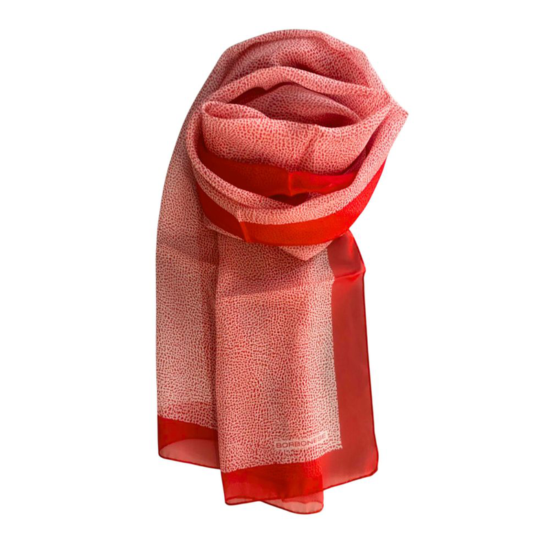 Red silk women scarf-null