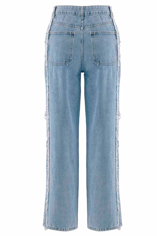 Fringed jeans-null
