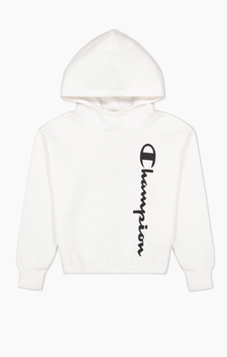 Champion girls hooded sweatshirt (404442-ww001), White, medium