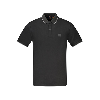 Nero cotton men's polo, Black, medium