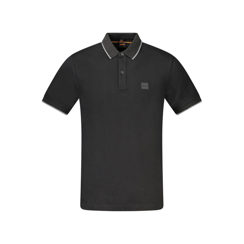 Nero cotton men's polo-null