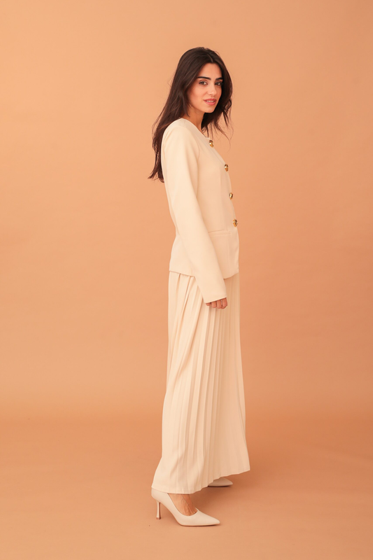 Margaret pleated skirt - cream-null