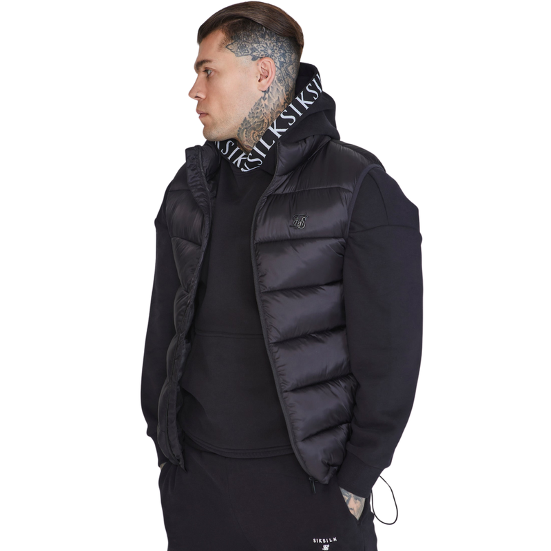 Siksilk men body warmer gilet black ss-26706 image number null