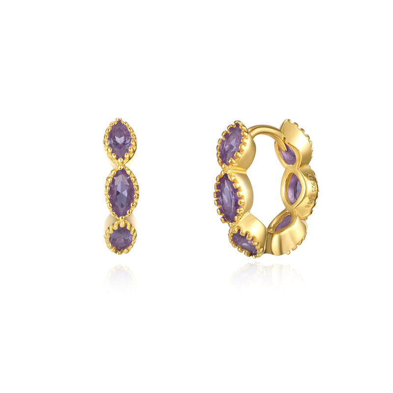 Oval zircon hoops-null