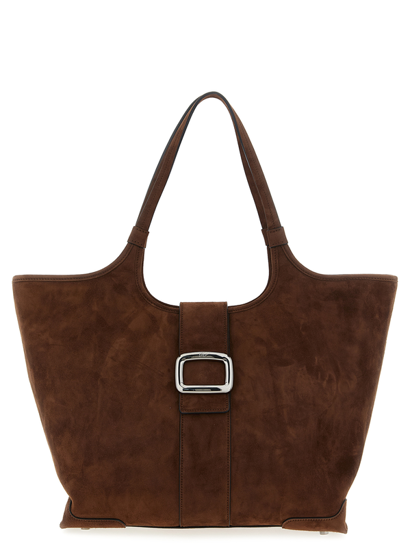 Brown goatskin tote bag-null