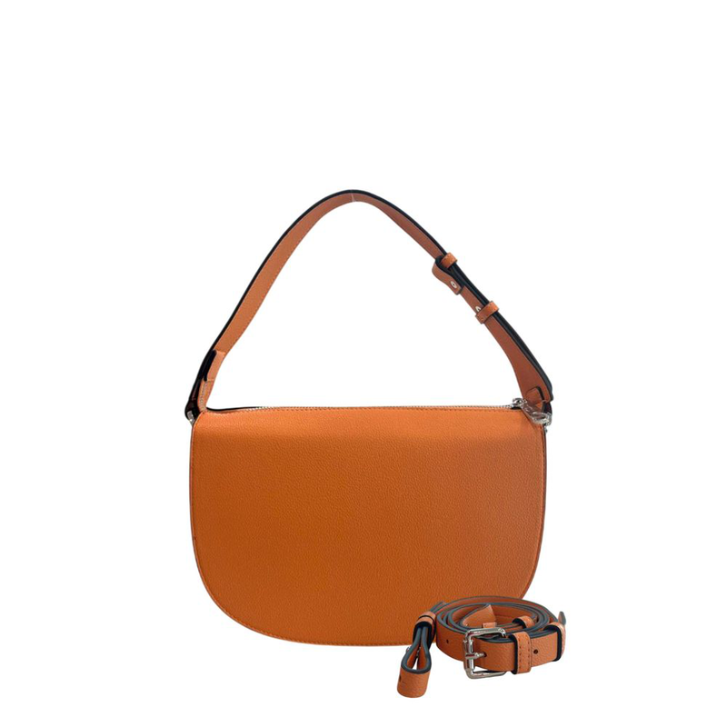 Orange polyurethane women shoulder bag-null