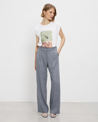 Trouser wide leg, Grey Melazie, medium