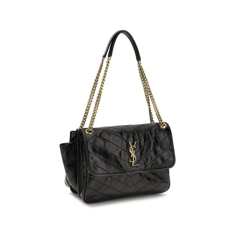 Black calf leather bos taurus shoulder bag-null