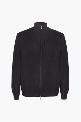 Hamaki basic textured high neck cardigan