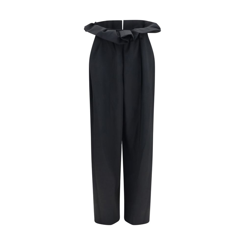 Black wool oves aries casual pants-null
