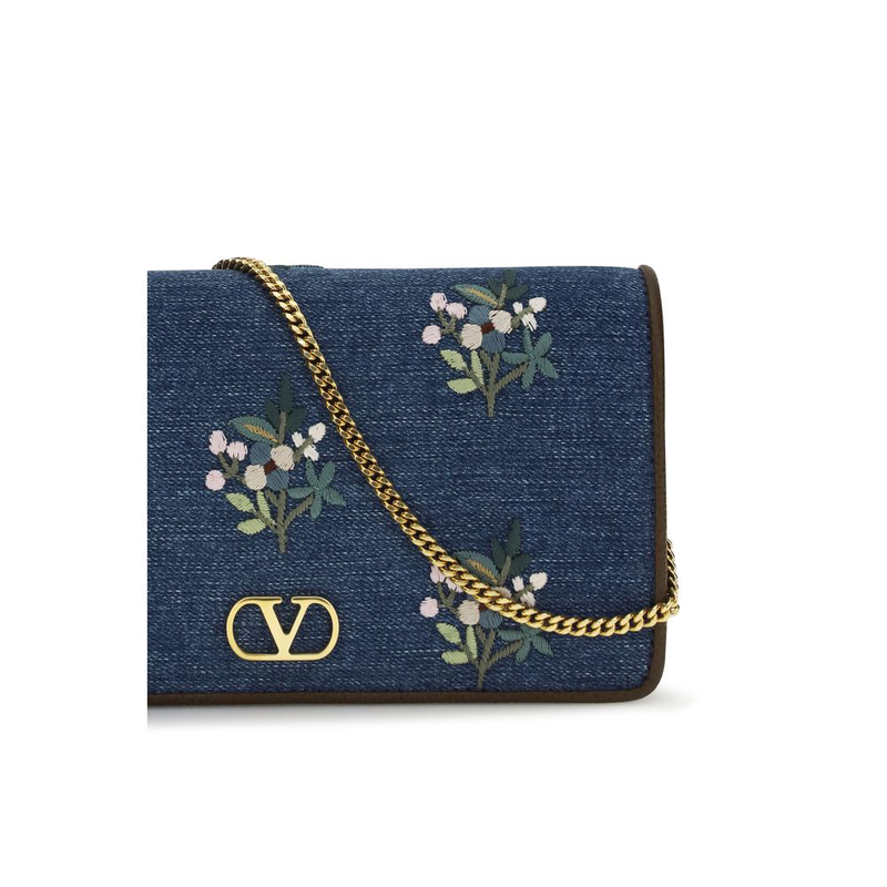 Blue cotton shoulder bag-null