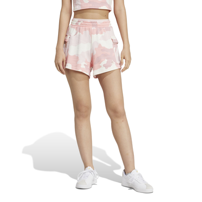 Adidas women's essentials 3 stripes camo print cargo shorts