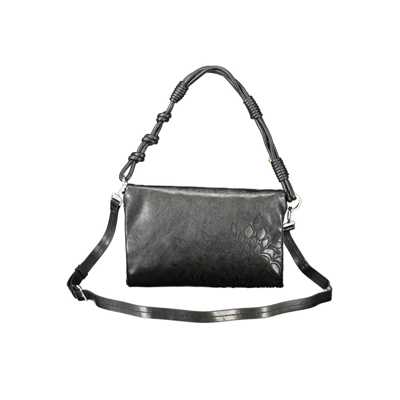 Black polyurethane women handbag-null