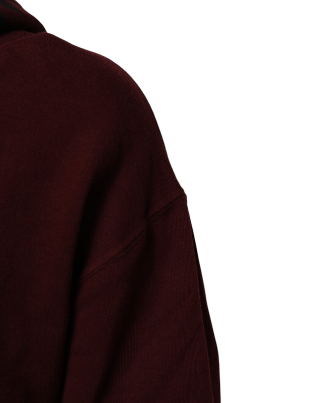 Burgundy cotton plaid lined men hoodie sweater-null