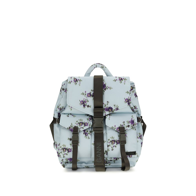 Blue polyester backpack-null
