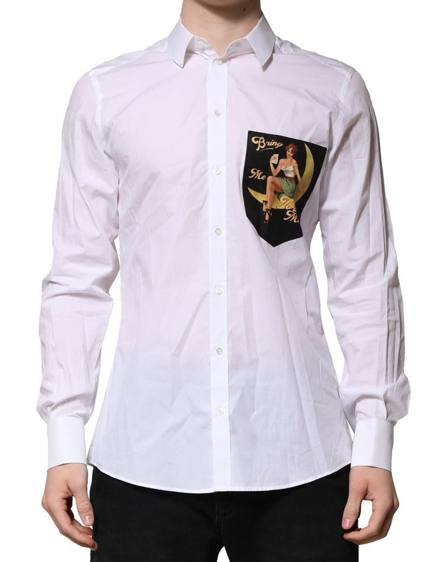 White martini long sleeves men formal shirt-null