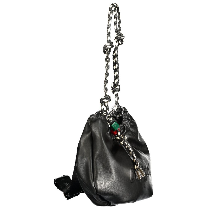 Black polyurethane women handbag-null