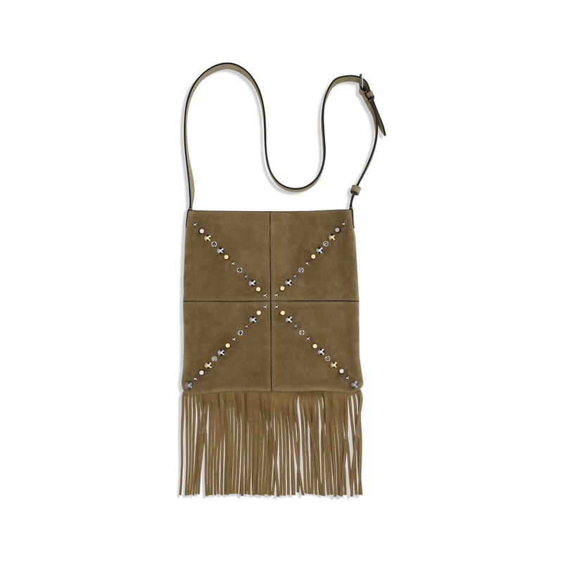 Beige calf leather bos taurus shoulder bag-null
