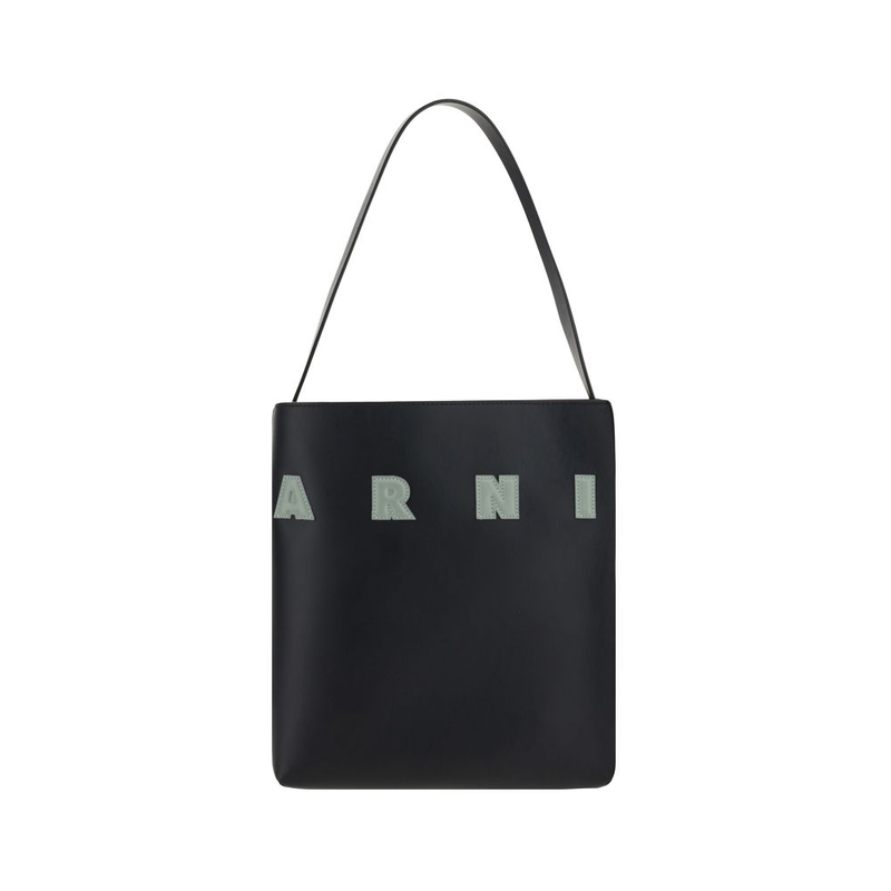 Black calf leather bos taurus shoulder bag-null