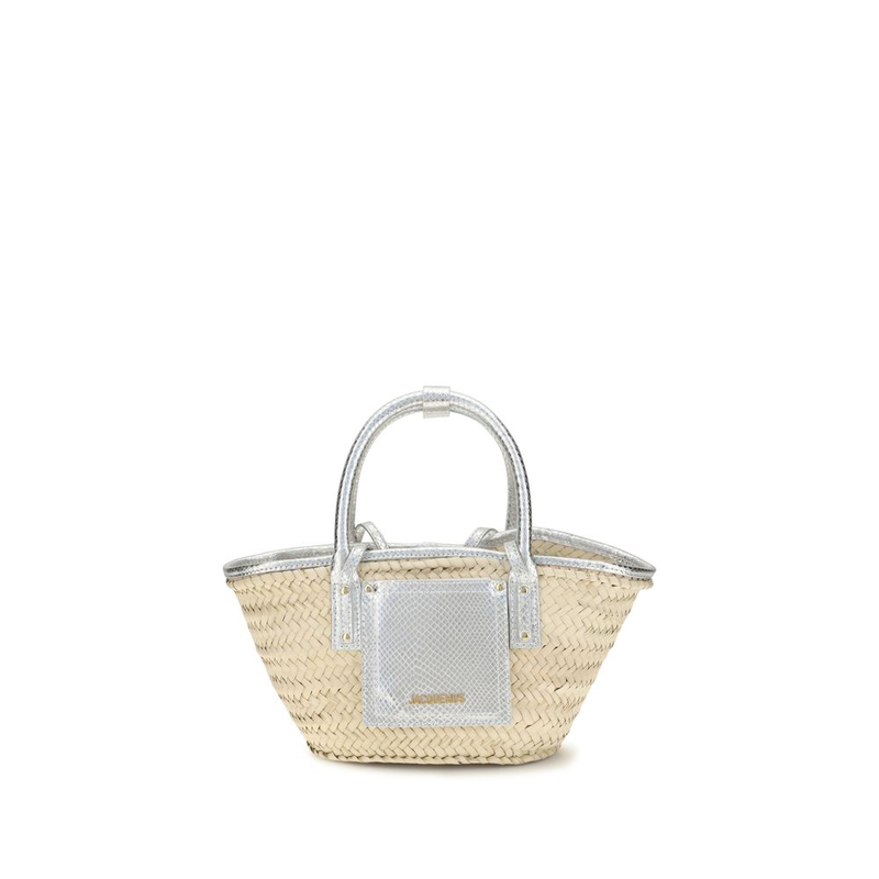 Beige raffia handbag-null
