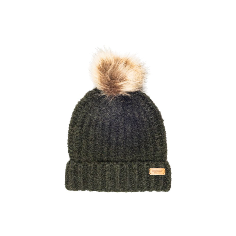 Green polyester beanie-null